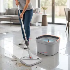 LINE - Trapeador Mopa Giratorio 360° Balde Centrifugo Microfibra