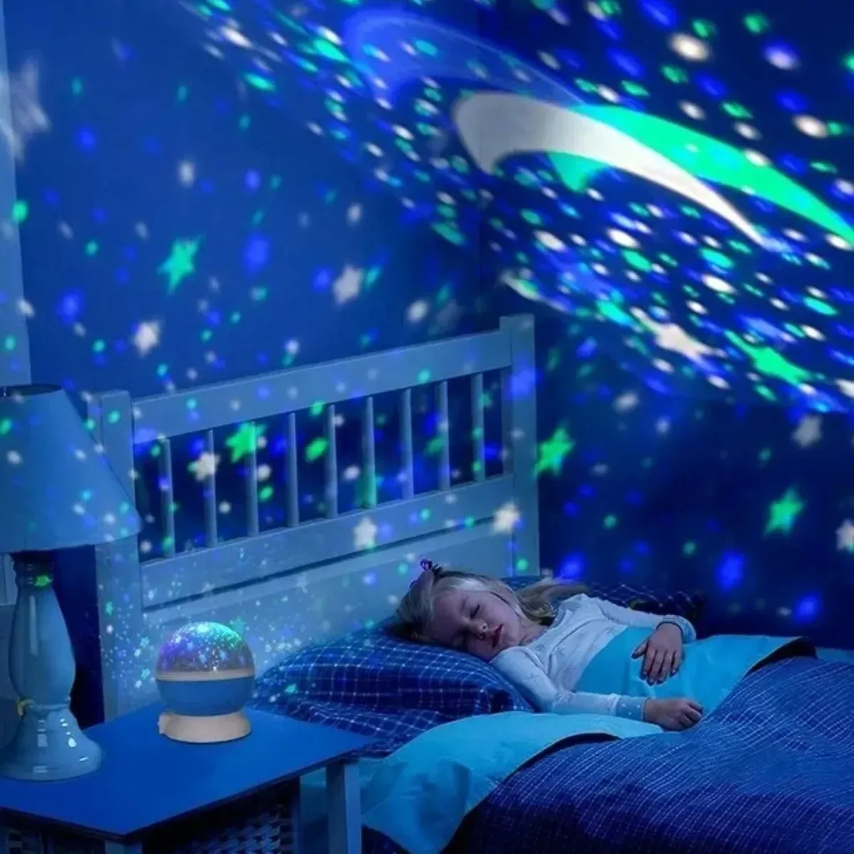 MOVI - Lampara Led Espantacucos Proyector Luz Estrellas Mesa Niños