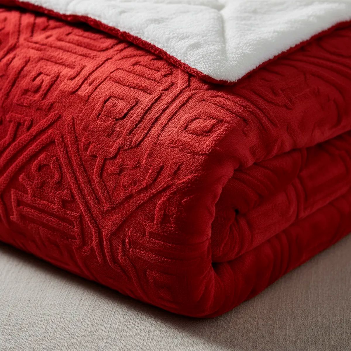 GENERICO - Frazada Rosa Relieve 2 Plazas 200x230 Cm Poliéster Unicolor