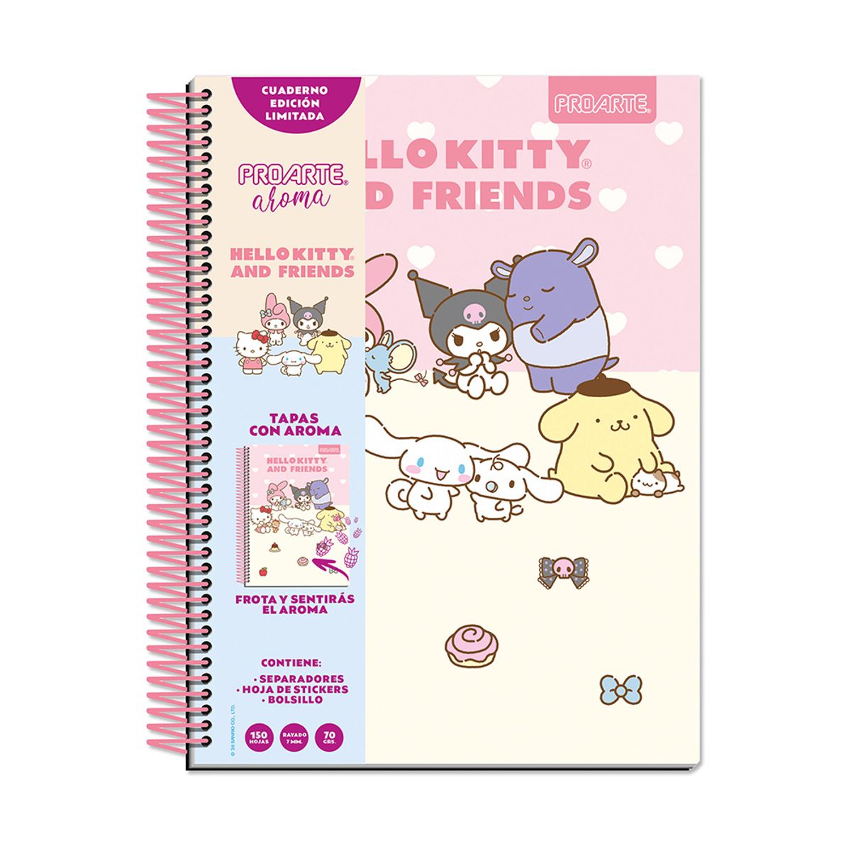 PROARTE - Cuaderno HK y Friends Aroma Tapa Dura Carta 150hj 7mm Proarte