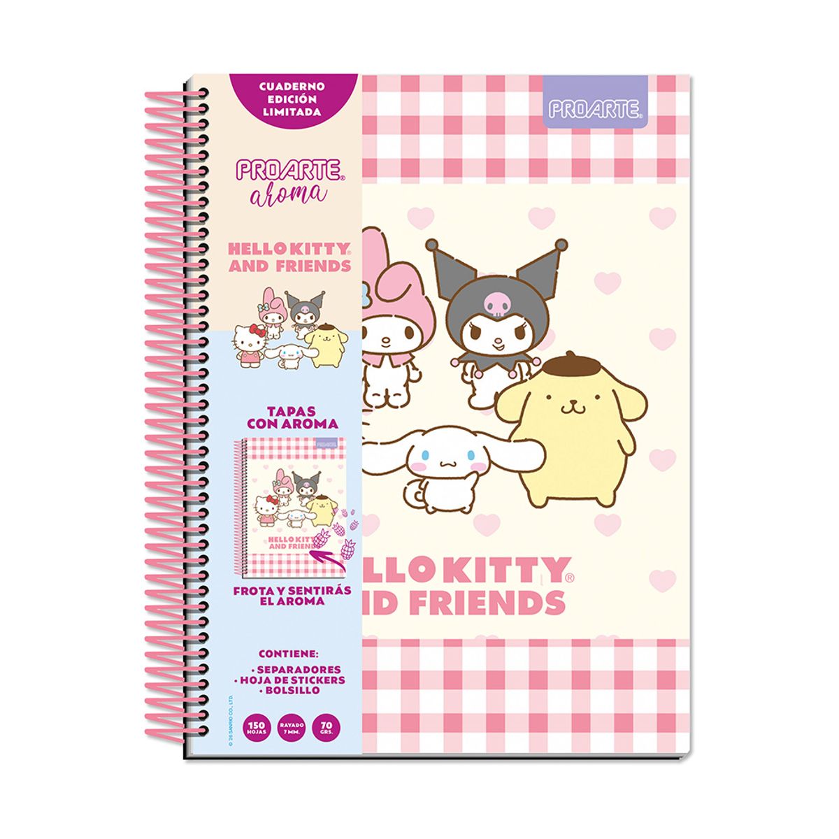 PROARTE - Cuaderno HK y Friends Aroma Tapa Dura Carta 150hj 7mm Proarte