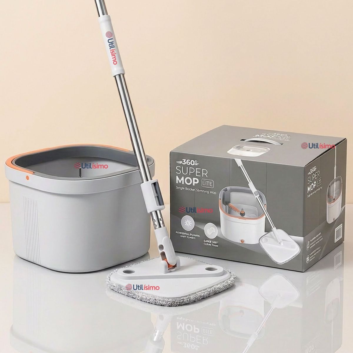 LINE - Trapeador Mopa Giratorio 360° Balde Centrifugo Microfibra