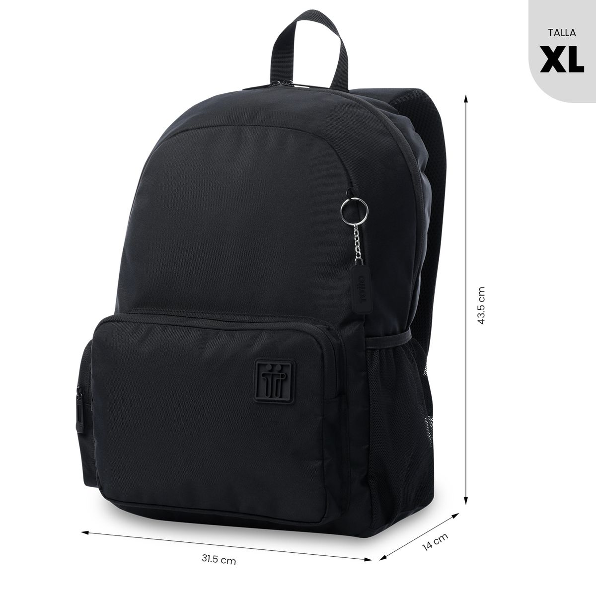 TOTTO - Mochila Universitario Kobe Porta PC 16 Negro Unisex