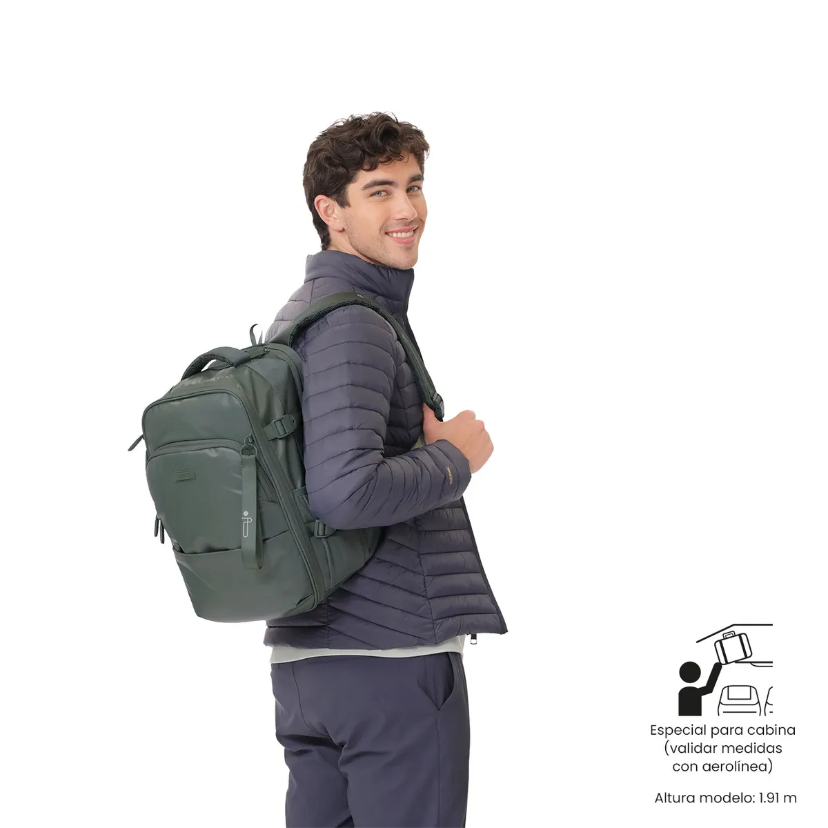 TOTTO - Mochila Multifuncional de Viaje Mediano Trip Verde