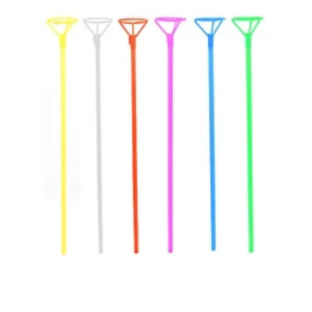 GENERICO - Varillas de globos colores surtidos 6pcs 0.8x43cm
