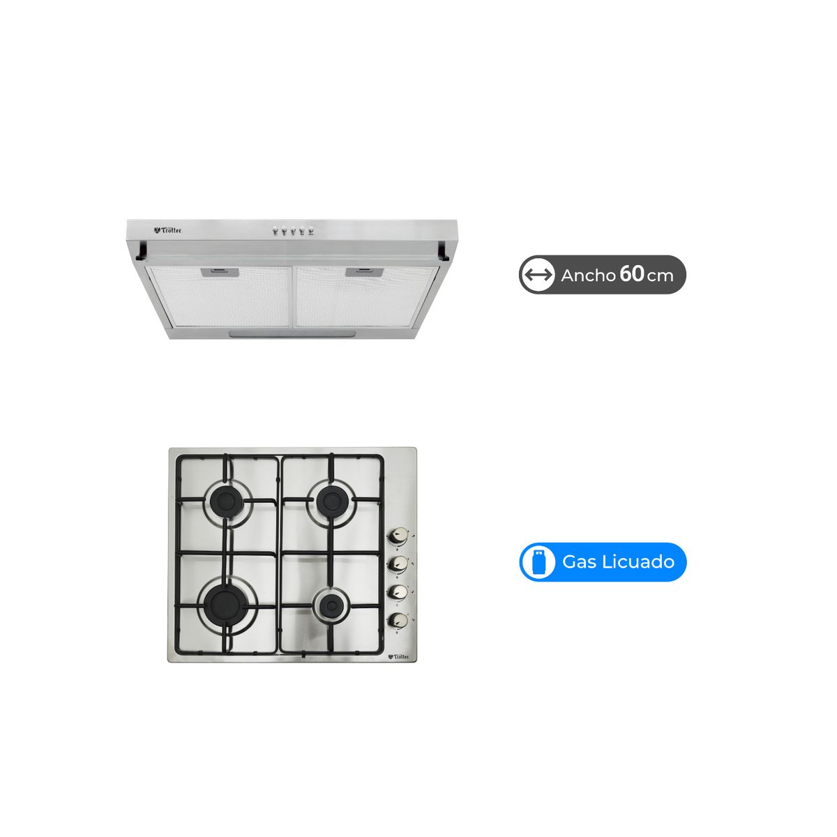 KIT DUO COCINA EKO PLUS GLP ALBIN TROTTER, marca ALBIN TROTTER - Foto Principal