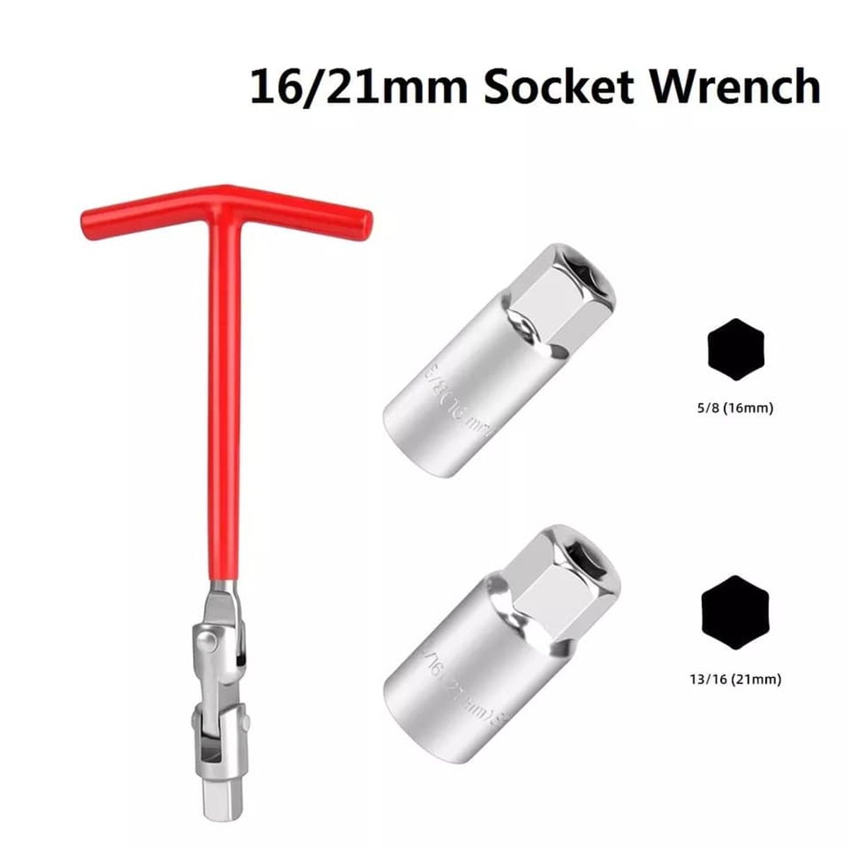 GENERICO - Llave herramienta extractor saca bujias barra T 38 mango antideslizante