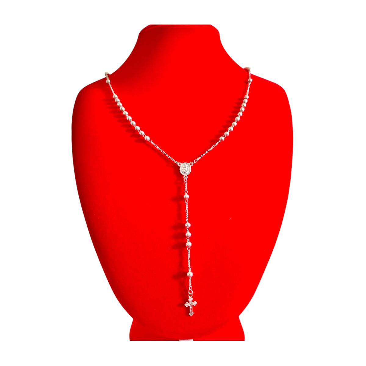 GENERICO - Rosario Cadena Plata De Ley 925 Collar Elegante Religioso ROSARIO PLATA LEGITIMA