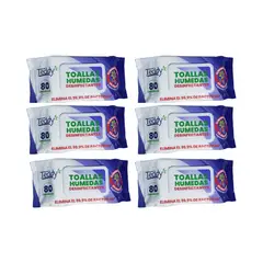 GENERICO - Pack 6 Toallitas Desinfectantes Teddy 80un.