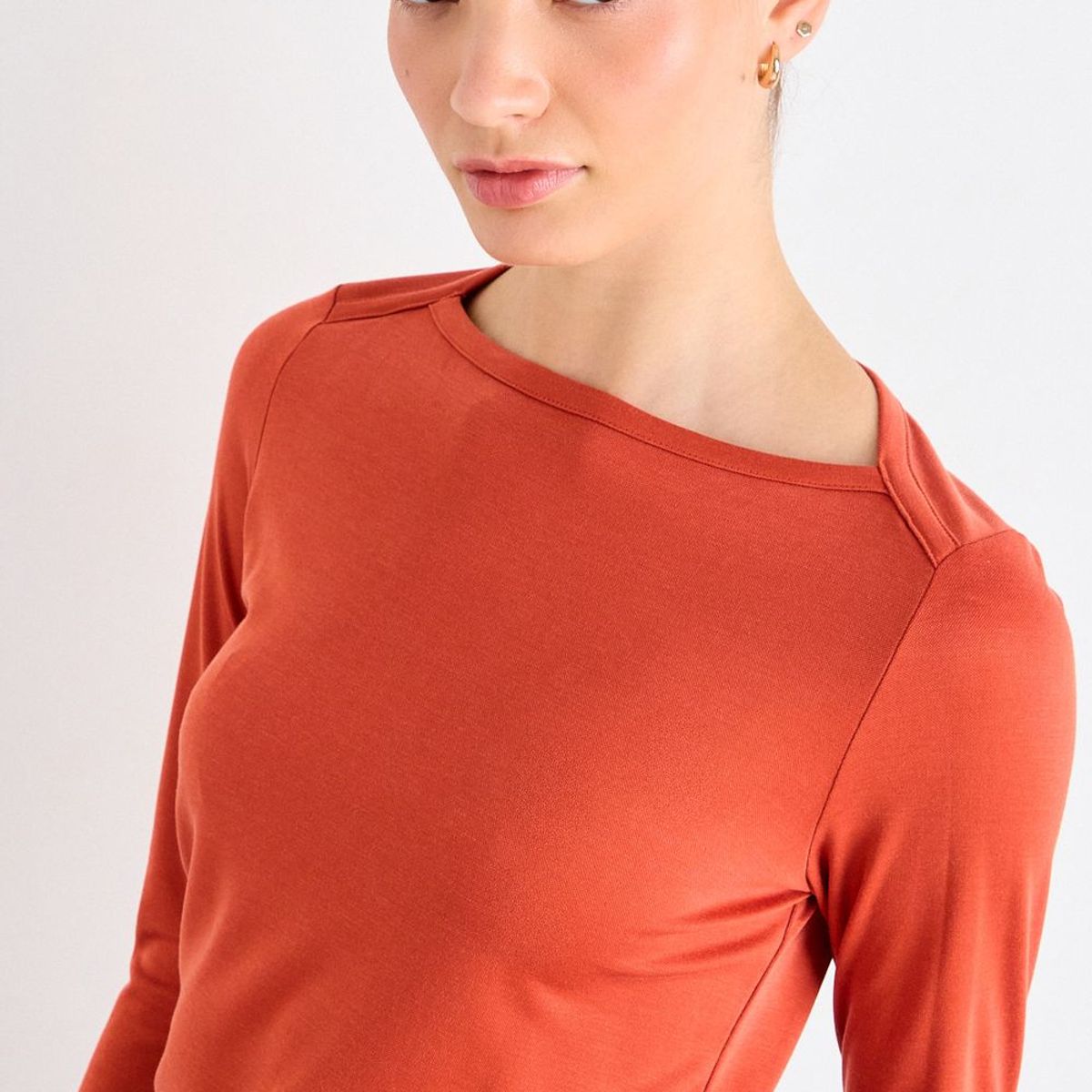 IO - Polera Lisa Mujer Naranjo Io