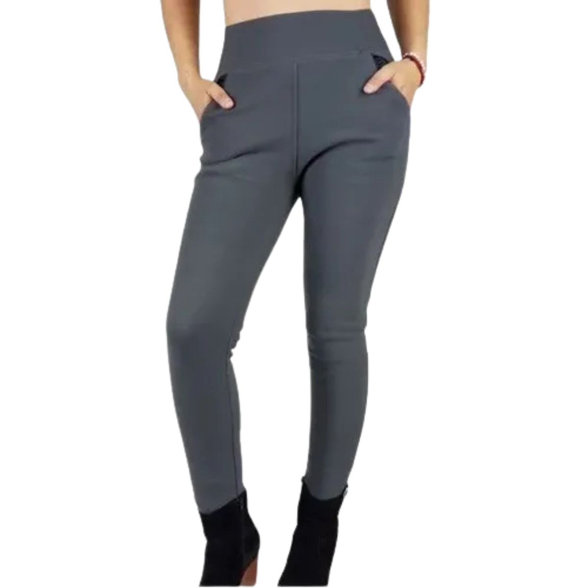 LOOK SHOP - Pantalón Calza Forro Piel. Bolsillo Cierre. M A Xl. O597