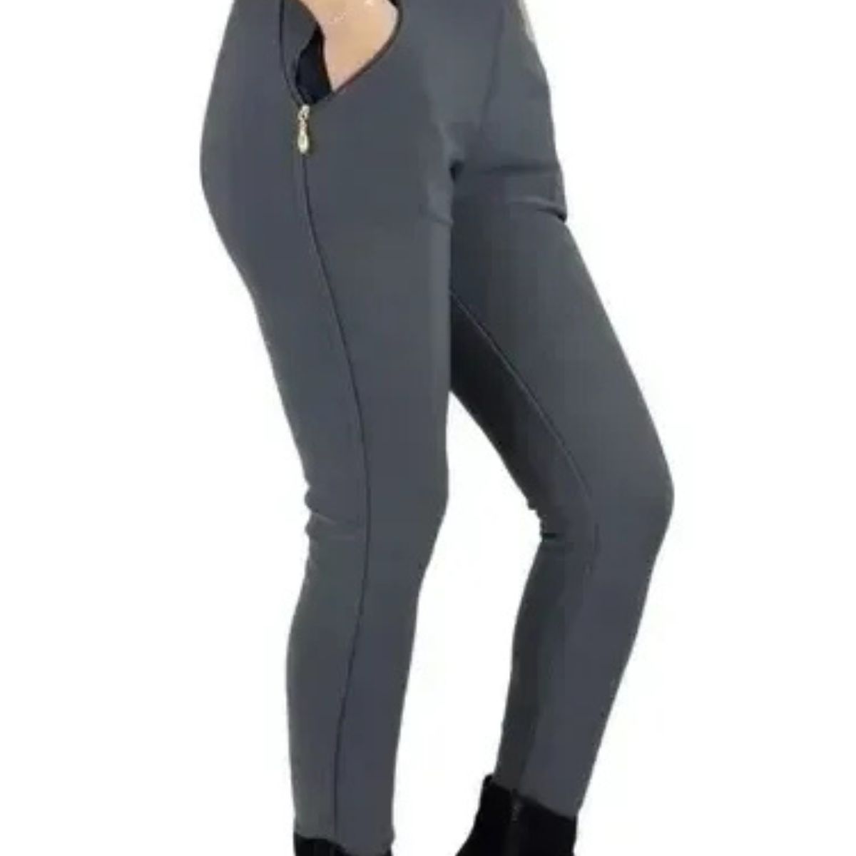 LOOK SHOP - Pantalón Calza Forro Piel. Bolsillo Cierre. M A Xl. O597