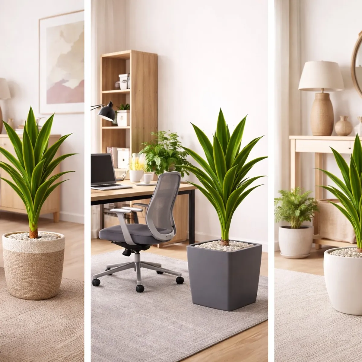 ARBUSTO REAL - Drácaena Artificial Grande 120 cm Planta Decorativa Interior