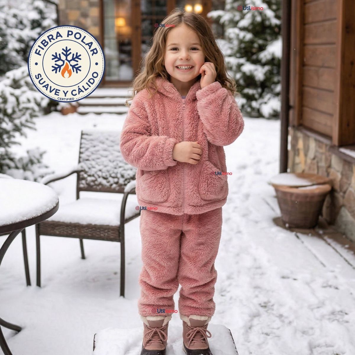 JUMP KIDS - Conjunto 2 Piezas Buzo Polerón Pantalón Bebe Niña Poliéster Pink