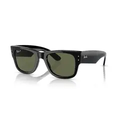 RAY BAN - Anteojos de sol Ray‑Ban Mega Wayfarer Polarizados Negro PulidoVerde 51 mm Lentes de Sol RB0840S 90158 51‑21