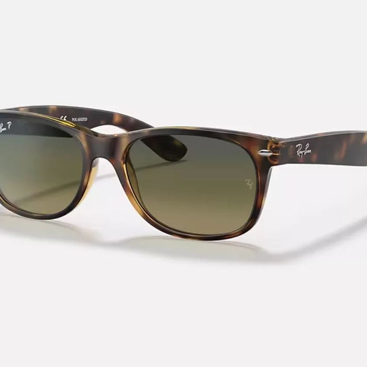 RAY BAN - Anteojos de sol Ray‑Ban Wayfarer Habana MateAzul‑Verde Polarizado 55 mm Lentes de Sol RB2132 89476 55‑18