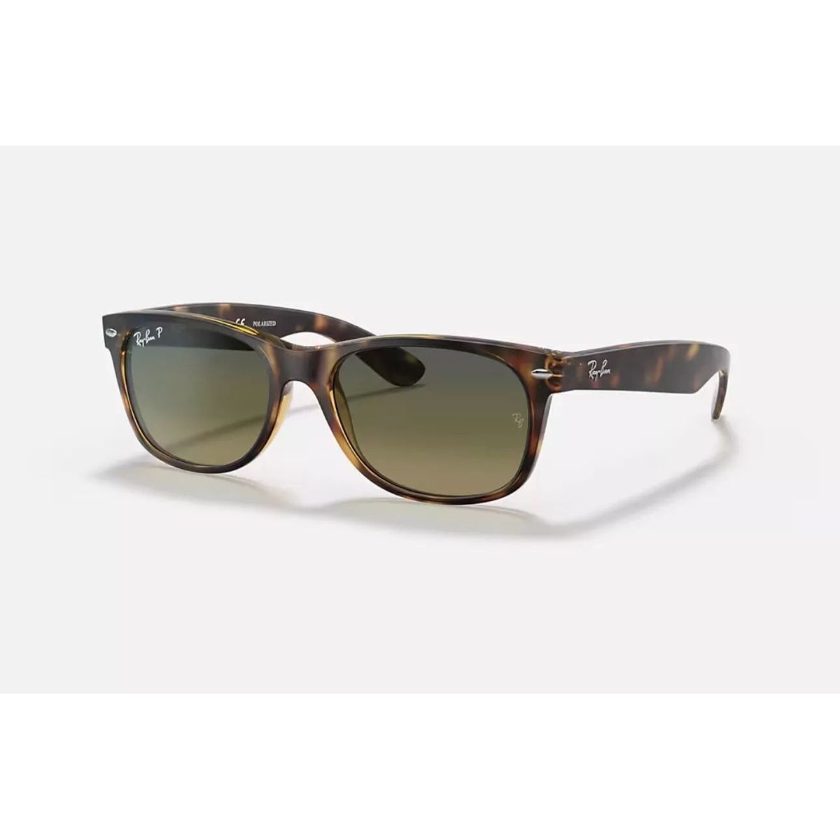 RAY BAN - Anteojos de sol Ray‑Ban Wayfarer Habana MateAzul‑Verde Polarizado 55 mm Lentes de Sol RB2132 89476 55‑18