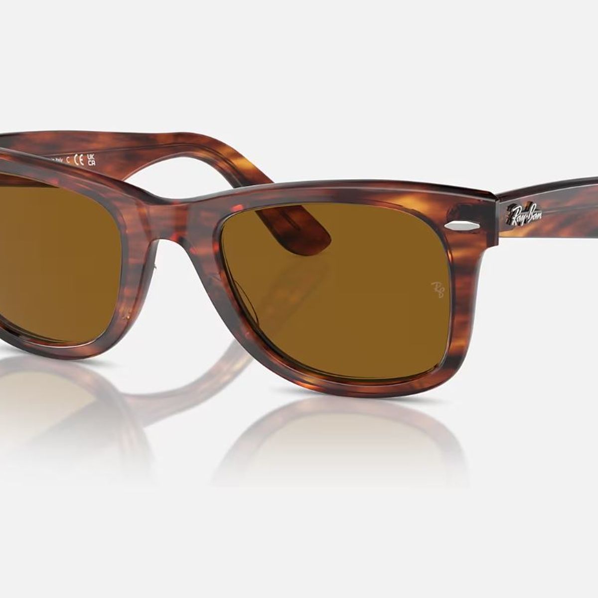RAY BAN - Anteojos de sol Ray‑Ban Wayfarer Original Habana Rayado Pulido B‑15 50 mm Lentes de Sol RB2140 954 50‑22