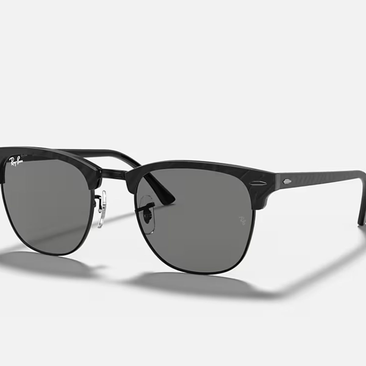 RAY BAN - Anteojos de sol Ray‑Ban Clubmaster Mármol Gris Oscuro Clásico 49 mm Lentes de Sol RB3016 1305B1 49‑21