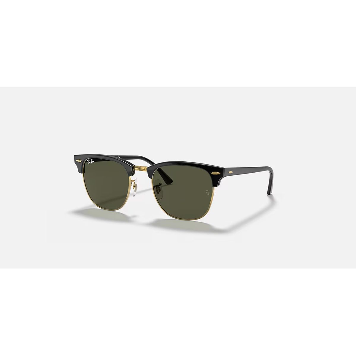 RAY BAN - Anteojos de sol Ray‑Ban Clubmaster NegroOro G‑15 Verde 55 mm Lentes de Sol RB3016 W0365 55‑21