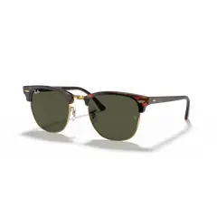 RAY BAN - Anteojos de sol Ray‑Ban Clubmaster CareyOro G‑15 Verde 51 mm Lentes de Sol RB3016 W0366 51‑21