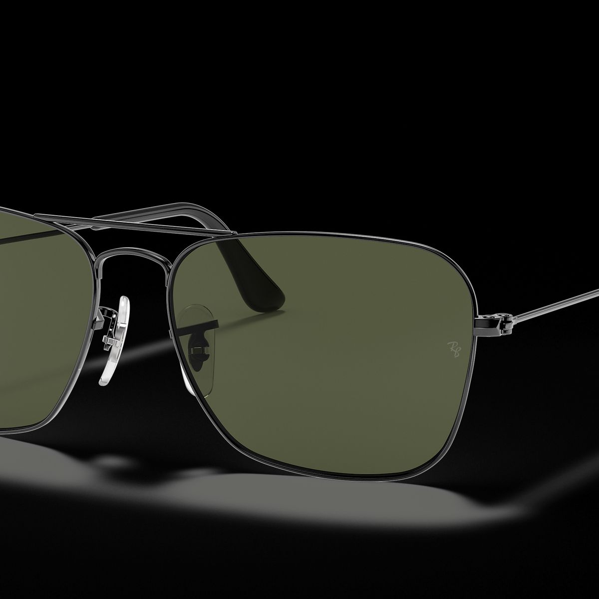 RAY BAN - Anteojos de sol Ray‑Ban Caravan Gunmetal PulidoG‑15 Verde 58 mm Lentes de Sol RB3136 004 58‑15
