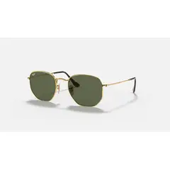 RAY BAN - Anteojos de sol Ray‑Ban Hexagonal Plano Verde Clásico G‑15 48 mm Lentes de Sol RB3548N 001 48‑21
