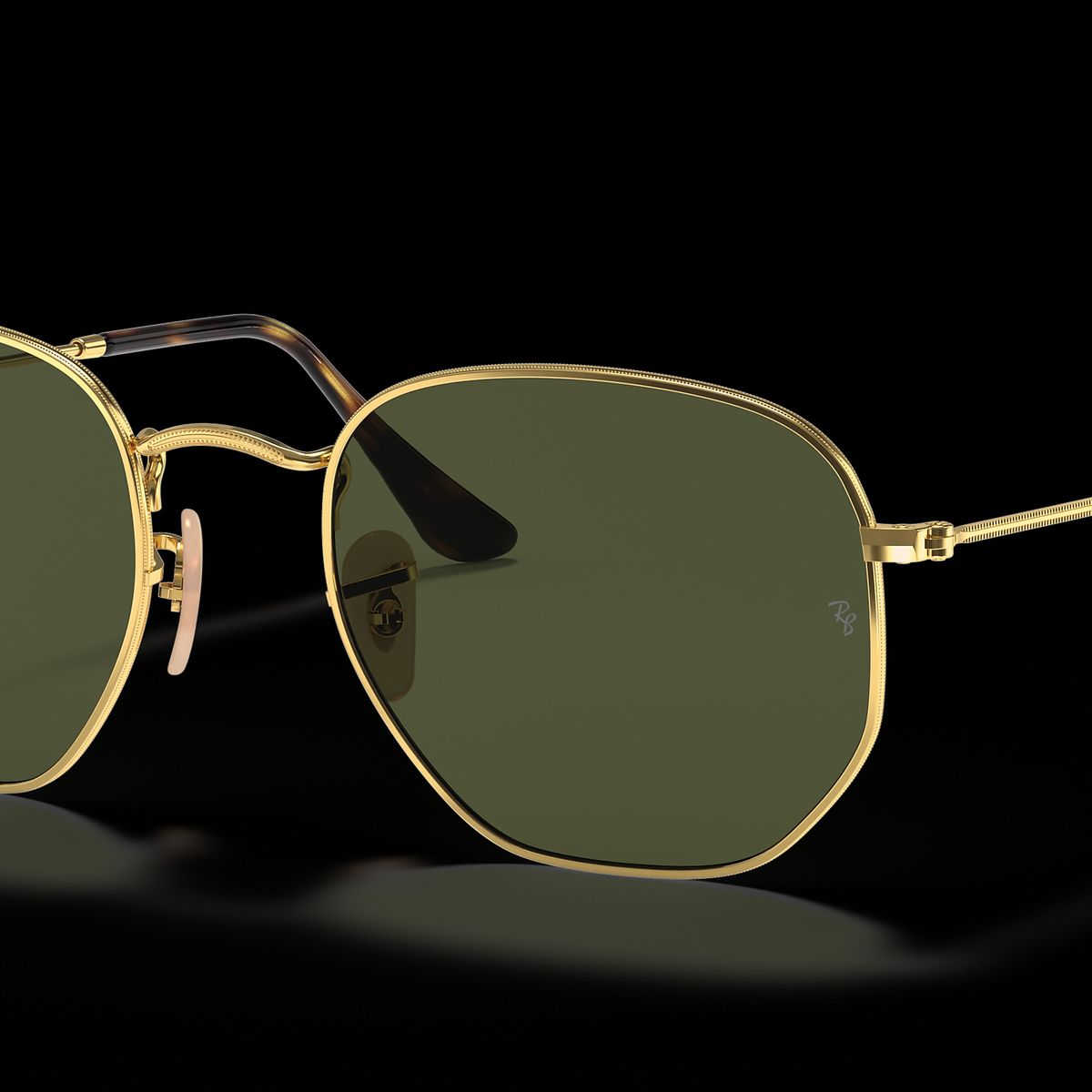 RAY BAN - Anteojos de sol Ray‑Ban Hexagonal DoradoVerde Polarizado 51 mm Lentes de Sol RB3548N 00158 51‑21