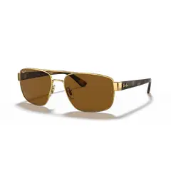 RAY BAN - Anteojos de sol Ray‑Ban RB3663 Oro Arista PulidoB‑15 Marrón Polarizado 60 mm Lentes de Sol RB3663 00157 60‑17