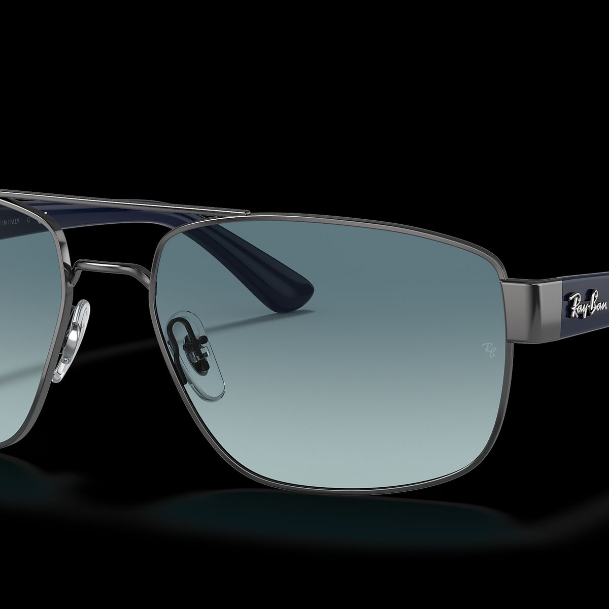 RAY BAN - Anteojos de sol Ray‑Ban RB3663 Gunmetal PulidoGris Degradado Azul 60 mm Lentes de Sol RB3663 0043M 60‑17