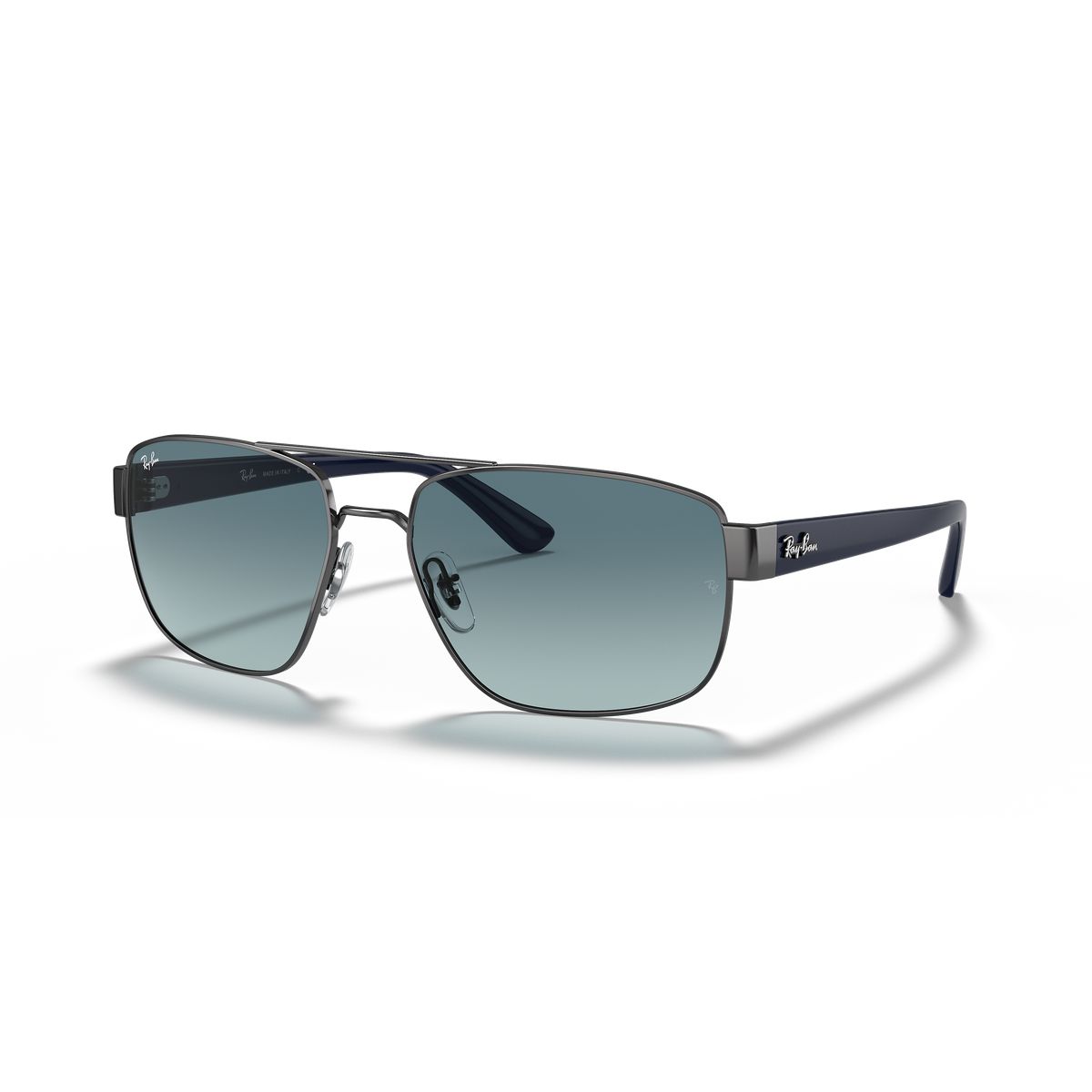 RAY BAN - Anteojos de sol Ray‑Ban RB3663 Gunmetal PulidoGris Degradado Azul 60 mm Lentes de Sol RB3663 0043M 60‑17