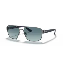 RAY BAN - Anteojos de sol Ray‑Ban RB3663 Gunmetal PulidoGris Degradado Azul 60 mm Lentes de Sol RB3663 0043M 60‑17