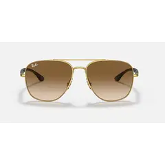 RAY BAN - Anteojos de sol Ray‑Ban RB3683 Oro Arista PulidoMarrón Degradado 56 mm Lentes de Sol RB3683 00151 56‑15