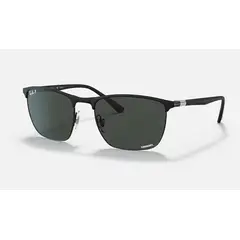 RAY BAN - Anteojos de sol Ray‑Ban RB3686 Chromance Negro MateGris Oscuro Polarizado 57 mm Lentes de Sol RB3686 186K8 57‑19