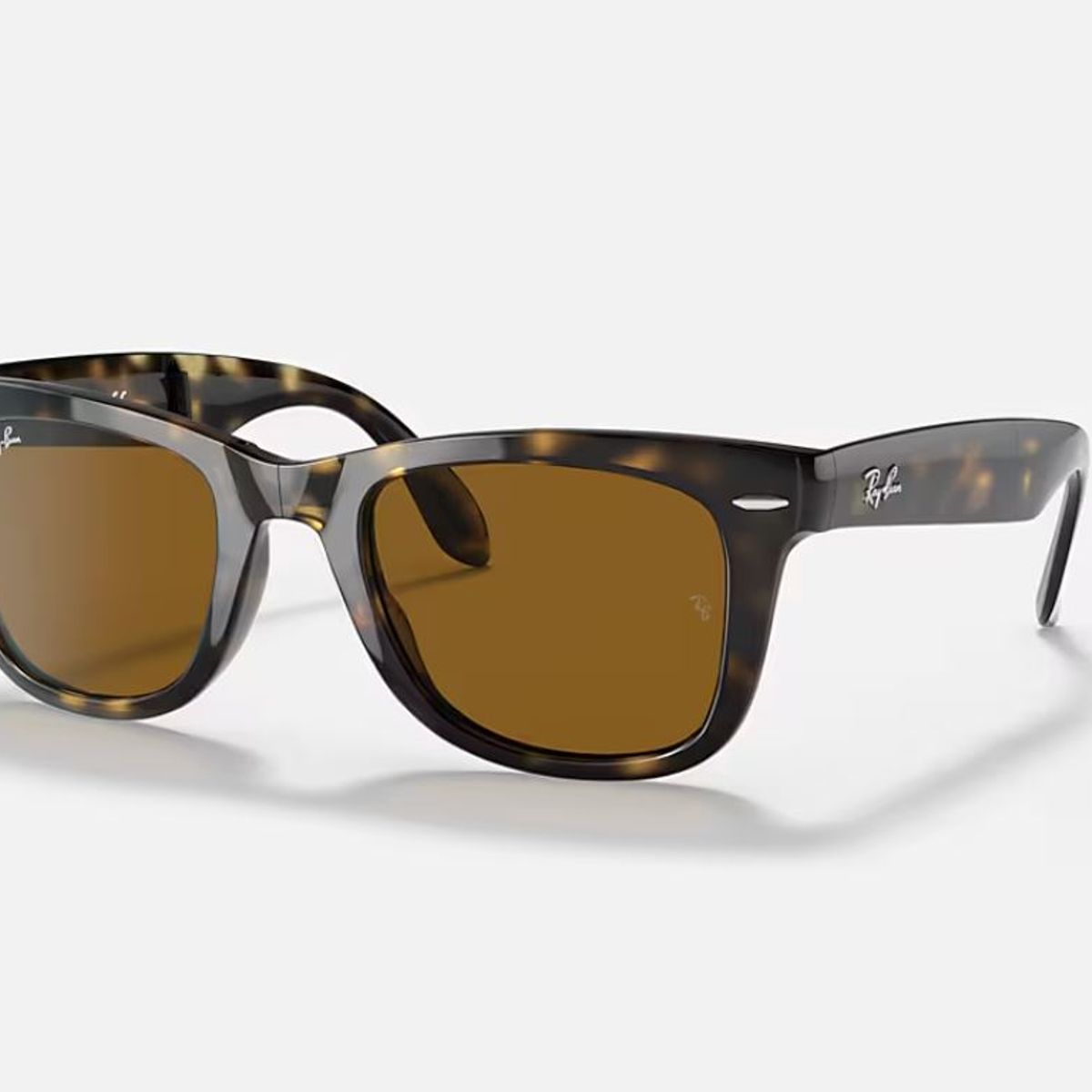 RAY BAN - Anteojos de sol Ray‑Ban Wayfarer Carey Nylon Marrón Clásico B‑15 50 mm Lentes de Sol RB4105 710 50‑22