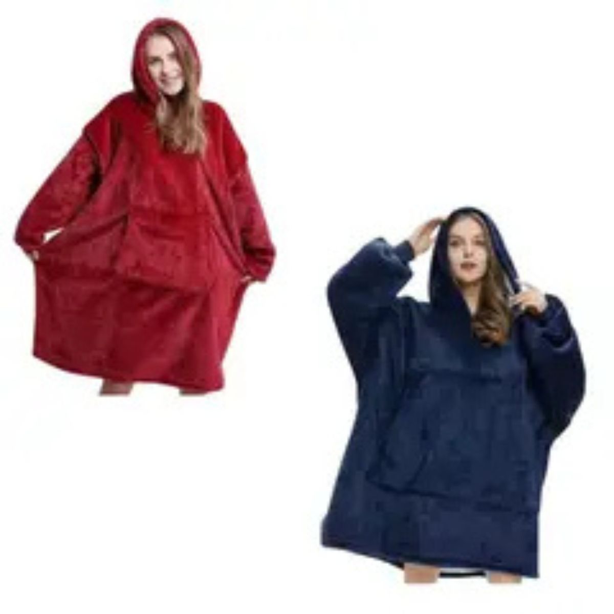 MOVI - Polerón Sherpa Con Capucha Tipo Huggle, Talla Unica, AZUL. NEGRO, GRIS,