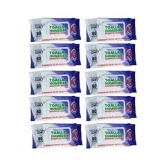 GENERICO - Pack 10 Toallitas Desinfectantes Teddy 80un C/U.