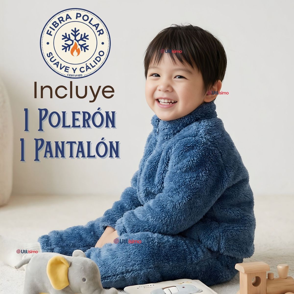 JUMP KIDS - Conjunto 2 Piezas Buzo Polerón Pantalón Bebe Niño Poliéster Blue
