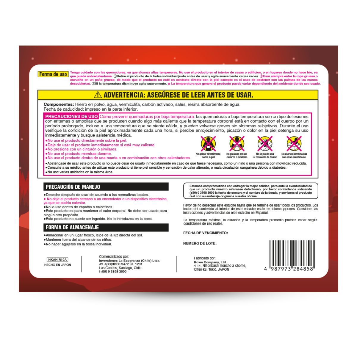 HOKKAIRO - Hokkairon Bolsa Térmica Temperaturas Más Altas PACK X5 50 Uni