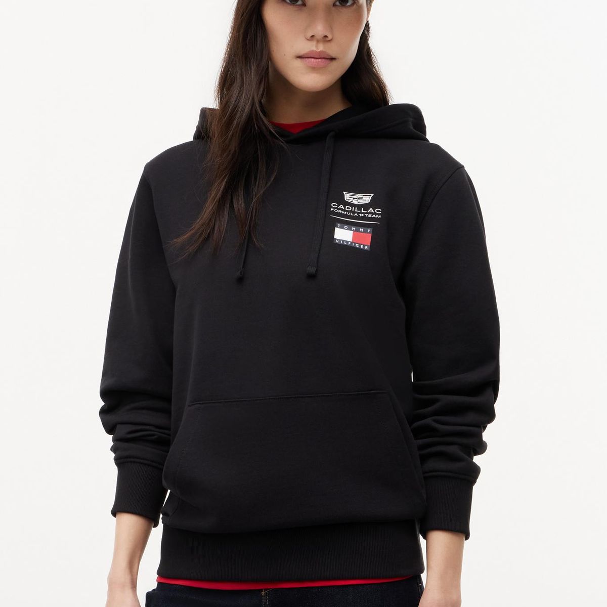TOMMY HILFIGER - Polerón Unisex Hoodie TH x Cadillac Fórmula 1 Negro Tommy Hilfiger