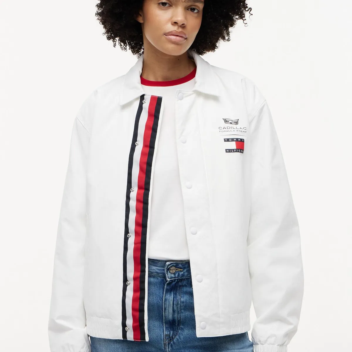 TOMMY HILFIGER - Chaqueta Unisex Chevron TH x Cadillac Fórmula 1 Blanco Tommy Hilfiger