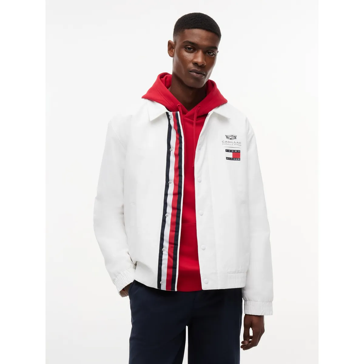 TOMMY HILFIGER - Chaqueta Unisex Chevron TH x Cadillac Fórmula 1 Blanco Tommy Hilfiger