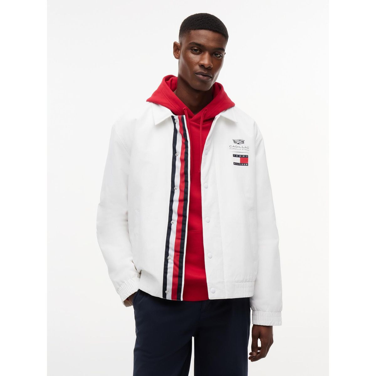 TOMMY HILFIGER - Chaqueta Unisex Chevron TH x Cadillac Fórmula 1 Blanco Tommy Hilfiger