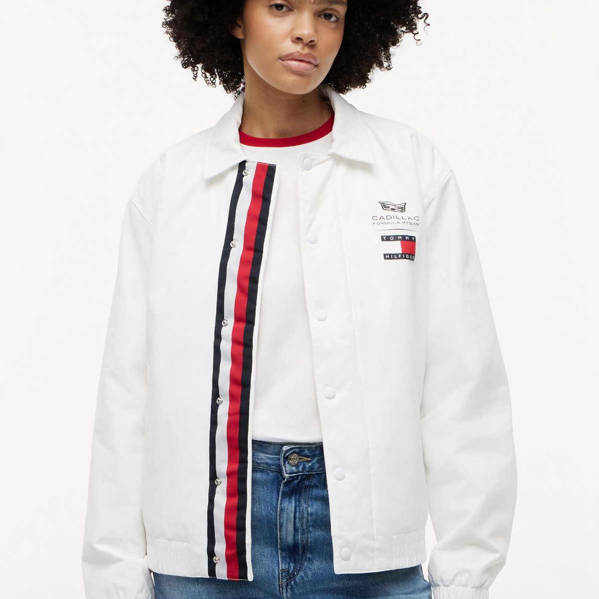 TOMMY HILFIGER - Chaqueta Unisex Chevron TH x Cadillac Fórmula 1 Blanco Tommy Hilfiger