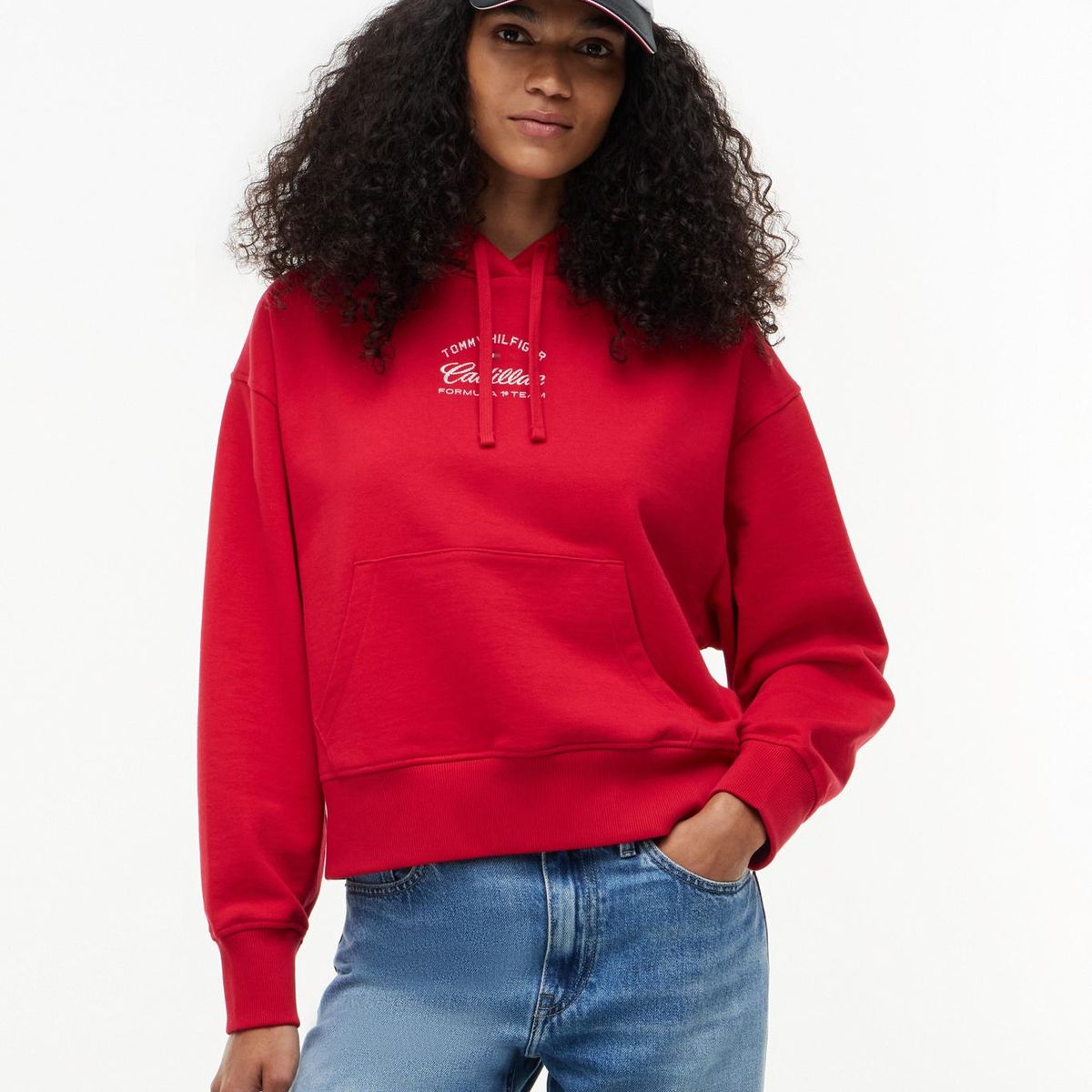 TOMMY HILFIGER - Polerón Hoodie TH x Cadillac Fórmula 1 Rojo Tommy Hilfiger