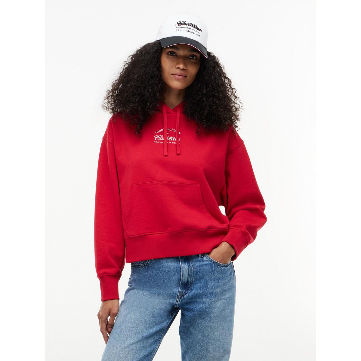 TOMMY HILFIGER - Polerón Hoodie TH x Cadillac Fórmula 1 Rojo Tommy Hilfiger
