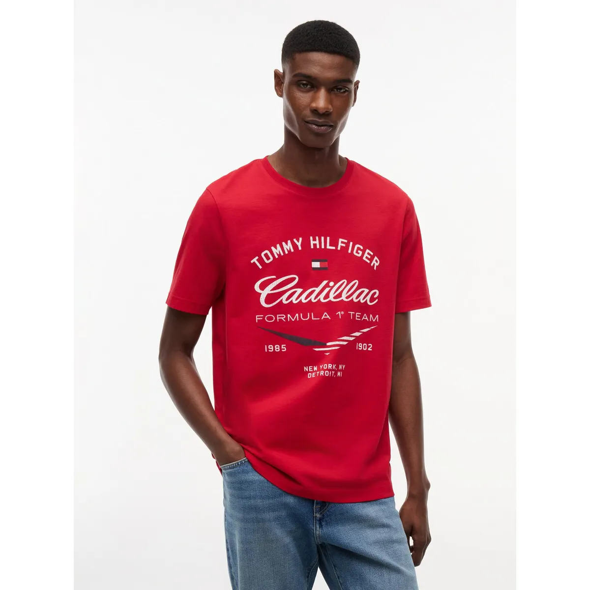 TOMMY HILFIGER - Polera Unisex TH x Cadillac Fórmula 1 Regular Fit Rojo Tommy Hilfiger
