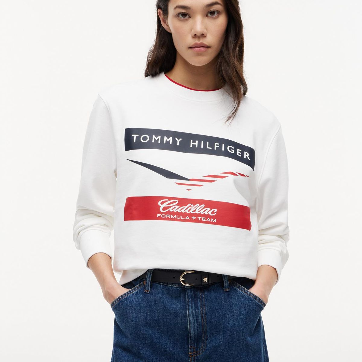 TOMMY HILFIGER - Polerón Unisex TH x Cadillac Fórmula 1 Blanco Tommy Hilfiger