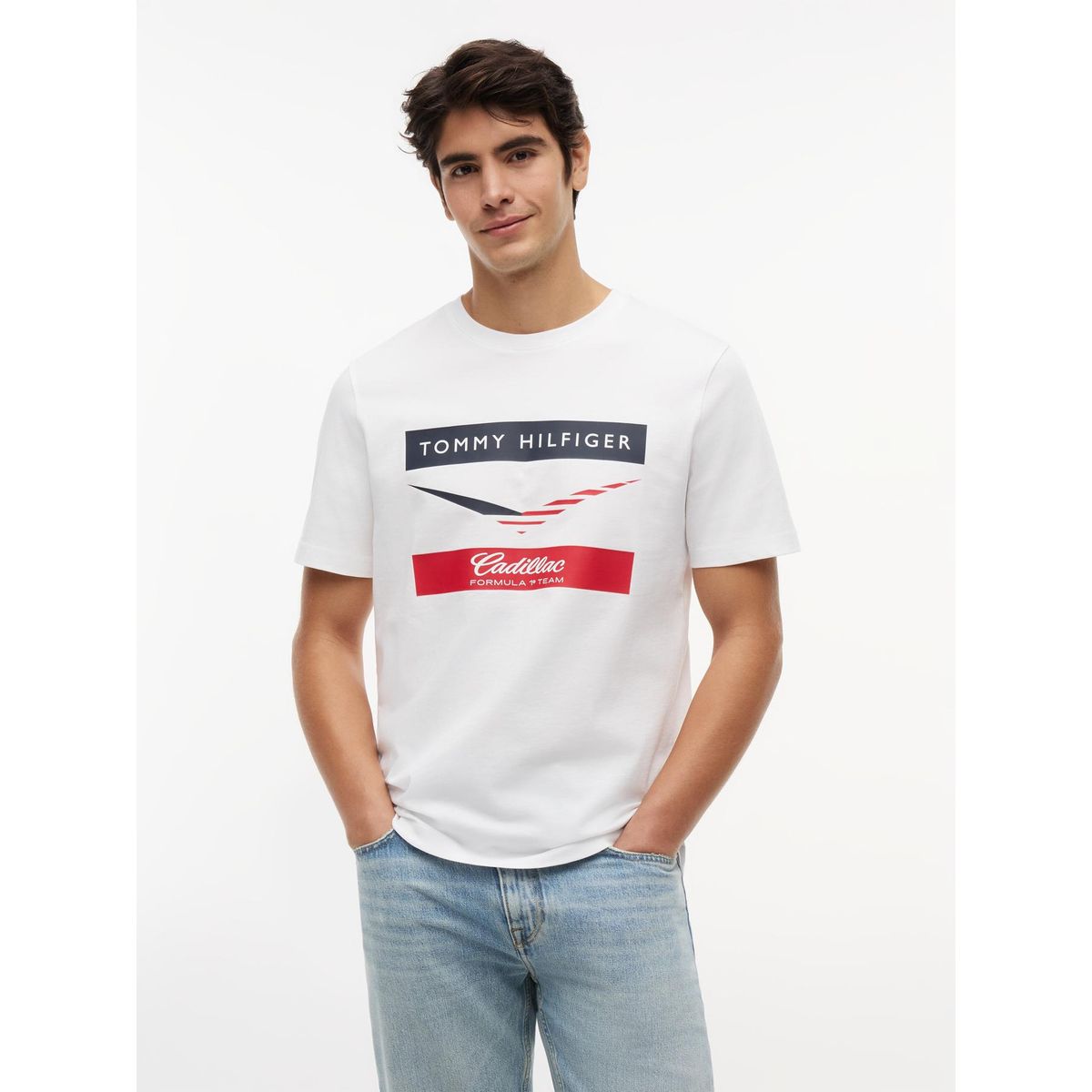 TOMMY HILFIGER - Polera Unisex TH x Cadillac Fórmula 1 Regular Fit Blanco Tommy Hilfiger