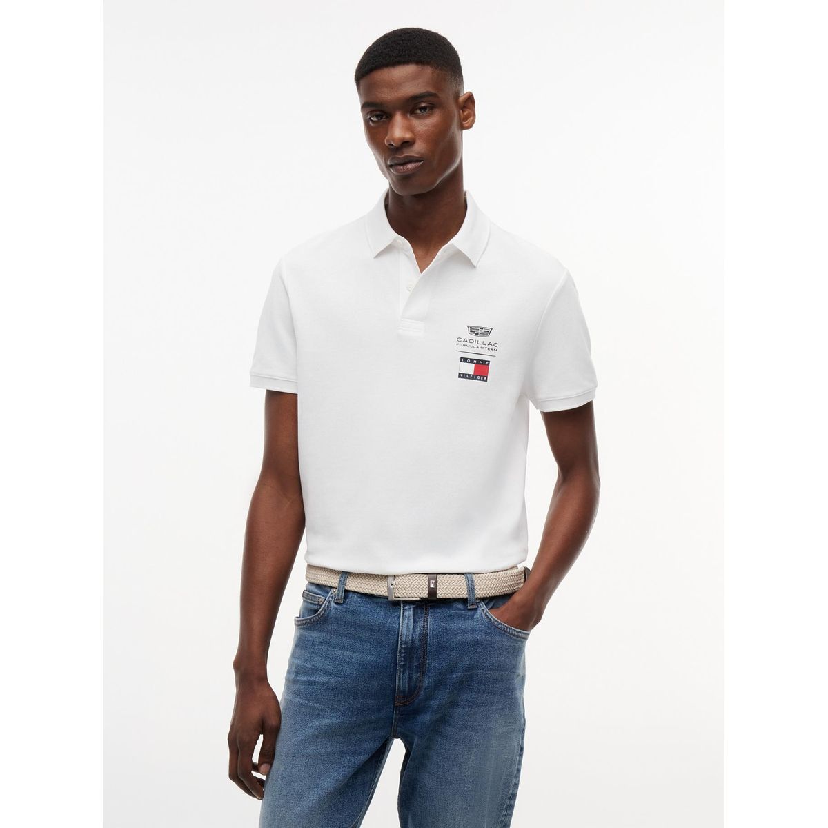 TOMMY HILFIGER - Polo Unisex TH x Cadillac Fórmula 1 Regular Fit Blanco Tommy Hilfiger